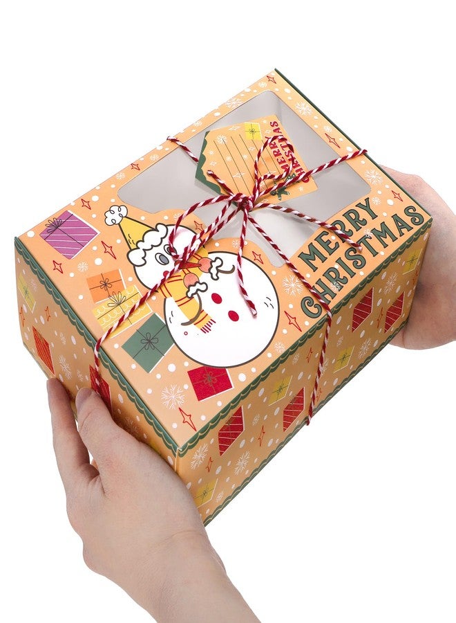 Elsjoy 30 Pack Christmas Cookie Boxes with Window, Christmas Treat Boxes Paper Candy Box with Tags & Ribbons, Xmas Treat Container Bakery Dessert Boxes for Cupcake, Donut, Party Favor - Image 4